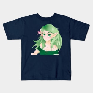 Fantasy Anime Elf Girl Kids T-Shirt